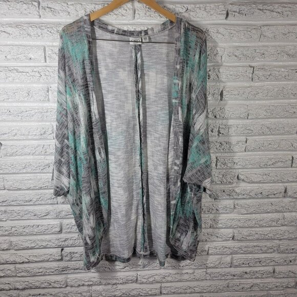 Cato Womens Sweater 26W 28W Plus Cardigan Open Knit Lightweight Blue WAT104E - Picture 1 of 9
